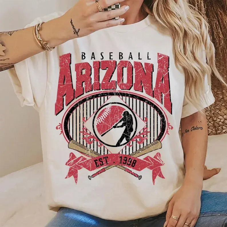 [Sale Up To 50%] Vintage 90s Style Arizona Baseball Shirt, Game Day Tshirt, Arizona Team Baseball Tee, Sunday Arizona Mascot T-Shirt, Diamondbacks Fan Apparel