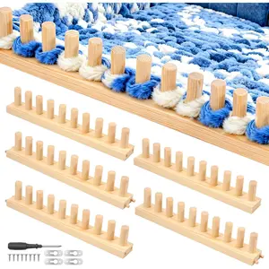 77" Chunky Blanket Loom, Long Wood Loom for Hand Chunky Knit Blanket, Chunky Yarn Loom, Blanket kit for Beginners DIY Craft Enthusiasts, No Needles Required