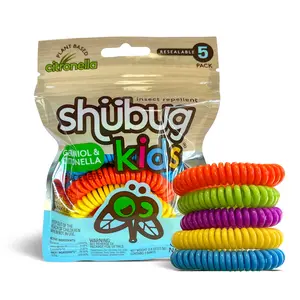Shubug Kids Mosquito Repellent Bracelets (5 Pack) | Citronella & Geraniol Bug Repellent