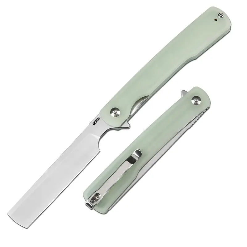 ARTISANCUTLERY Orthodox V2 Folding Pocket Knife - 3.54" AR-RPM9 Stainless Steel Blade, G10 Handle, Stainless Steel Knives, Hunt Gear, Gift for Him, Camping Survival Tool, 1883P Natural Green (New Version),toolupgrade
