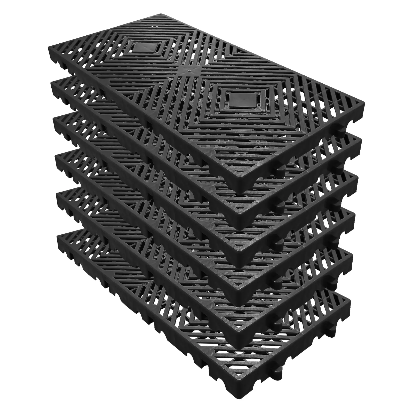 6/12Pcs Lightweight Plastic Pallets, Waterproof Floor Pallet, Interlocking with Breathable Grids Storage Pad for Garage, Outdoor