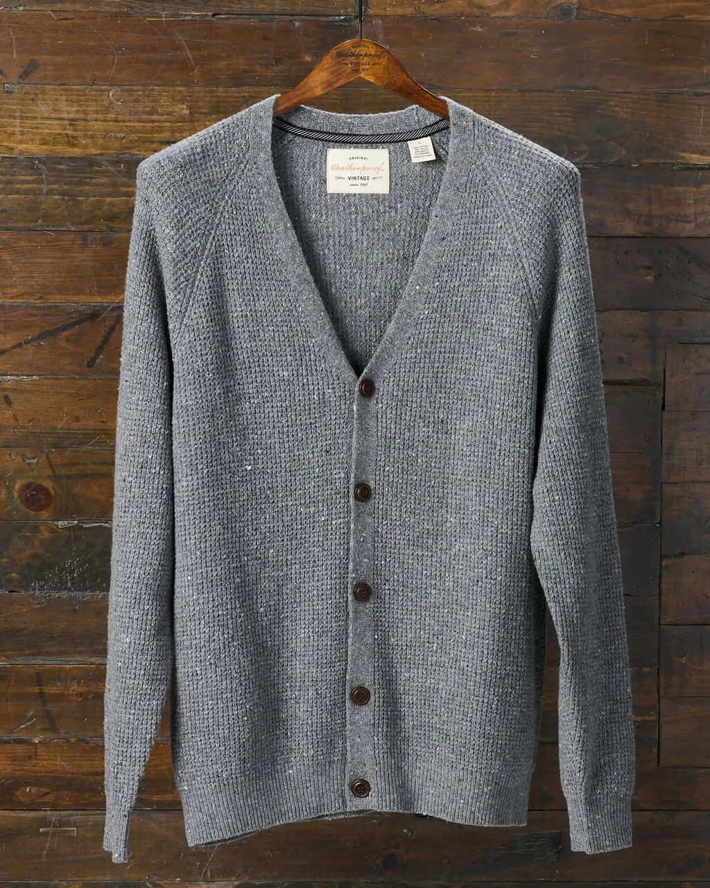 Waffle Cardigan in Grey