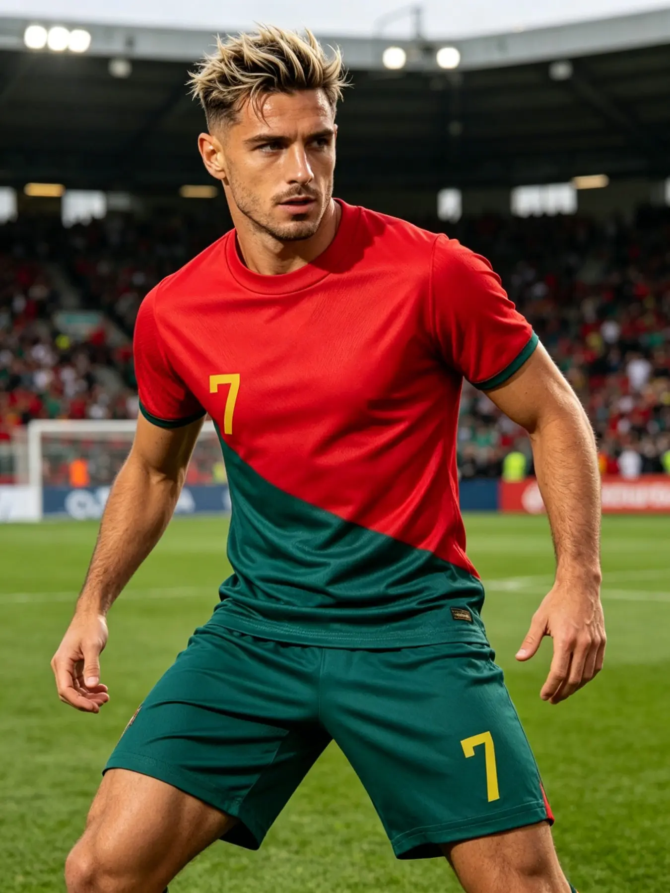 Men's Quick-Dry Soccer Set, Football Uniform, Sportswear, 7-Number Jersey, Training & Match Gear, Short Sleeve & Shorts, Two-Piece, All Seasons Casual Wear