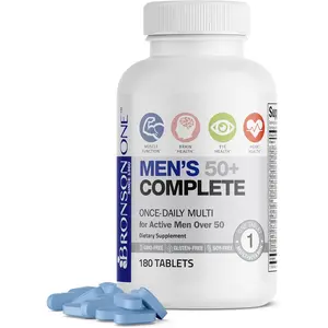 Bronson ONE Daily Mens 50+ Complete Multivitamin Multimineral, 180 Tablets