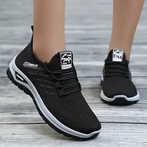 Breathable Mesh Sneakers Women Lightweight Slip-On Lace-Up Ankle-High Wide Fit Round Toe Outdoor Cloud-Light Comfort No-Sweat Style