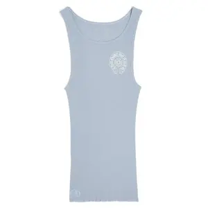 Chrome Hearts Horseshoe Rib Tank Top Baby Blue