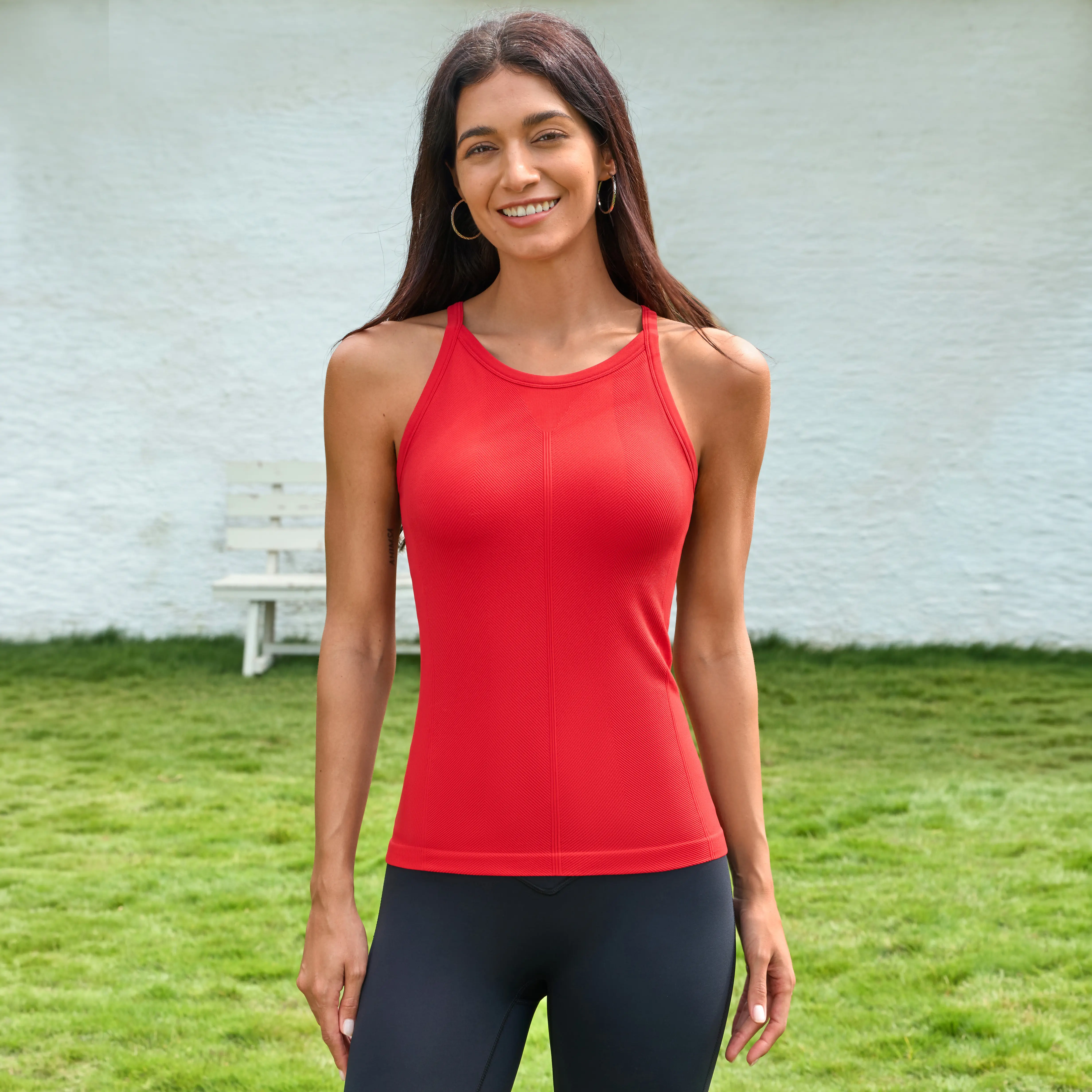 ATTRACO Women Workout Tank Tops with Built in Bra  Basic Ribbed Tank Top Crew Neck Racerback Athletic Camisole Seamless summerwins