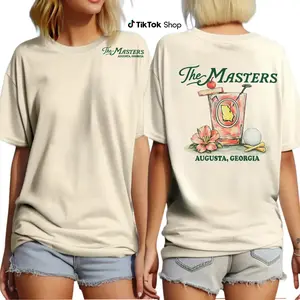 Augusta Cocktail Golf T-Shirt, Azalea Drink Graphic Tee for Men Women, Vintage Golf Souvenir Shirt, Premium Cotton Casual Tee, Trendy Golf Streetwear, Golf Lover Gift