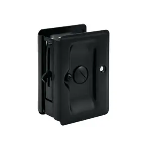 212 MAIN Heavy Duty Adjustable Door Lock - 3.25x2.25 in. Solid Brass Black Hardware with Privacy Mode for Motorcycle Security