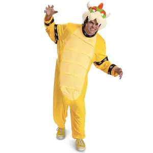 Adult Super Mario Bowser Hooded Jumpsuit Costume