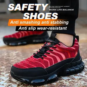 Steel Toe Work Shoes for Men – Shock-Absorbing, Slip-Resistant Safety Sneakers with Breathable Mesh