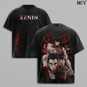 ToolHeaven Maki Zenin Jujutsu Kaisen Culling Game Arc Heavenly Restriction Anime Manga Graphic Double Printed Acid Washed T-Shirt, Menswear Heavy Cotton JJK Tee Unisex Oversize Streetwear Vintage