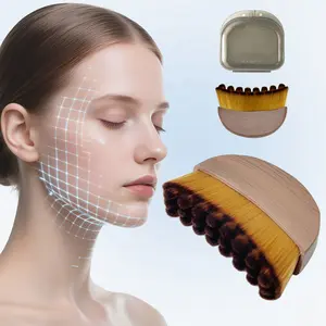 Upgraded Lymphatic Contour Face Brush, Lymphatic Drainage Brush, Dry Brushing Face Brush, Lymphatic Drainage Massager for Face, Designed for The Face Gentle Enough for Daily Use (1pcs Brown)