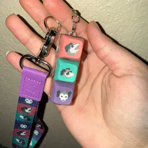 Light Up Possum Trio Keycap Fidget Keychain Clicky Mechanical Keychain for Improved Focus & Stress Relief Cute Critter Clicker for Adults & Kids