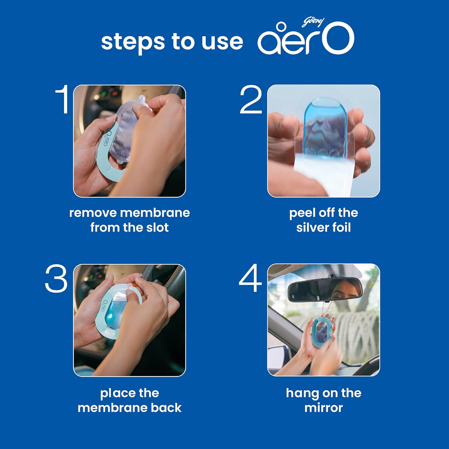 Godrej Aer O Hanging Car Freshener, Assorted Pack of 3