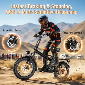 20-inch adult double-seat folding electric bicycle, equipped with a 700W high-speed motor, with a maximum speed of 20 miles per hour.