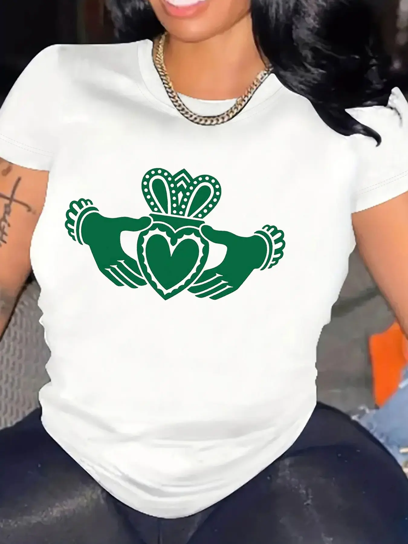 Plus Size, Irish Culture Claddagh Love and Loyalty unisex soft cotton short sleeve t shirt, vintage graphic casual tee for men women teens, perfect birthday holiday gift for camping travel gym daily street casual wear