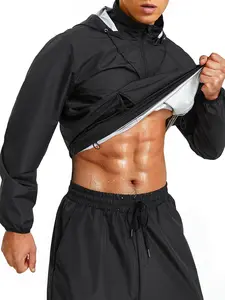 Men's Solid Pocket Drawstring Sports Jacket, Regular Fit Long Sleeve Half Zip Up for Gym Workout Running, Casual Sportswear for Men, Athlete Jackets