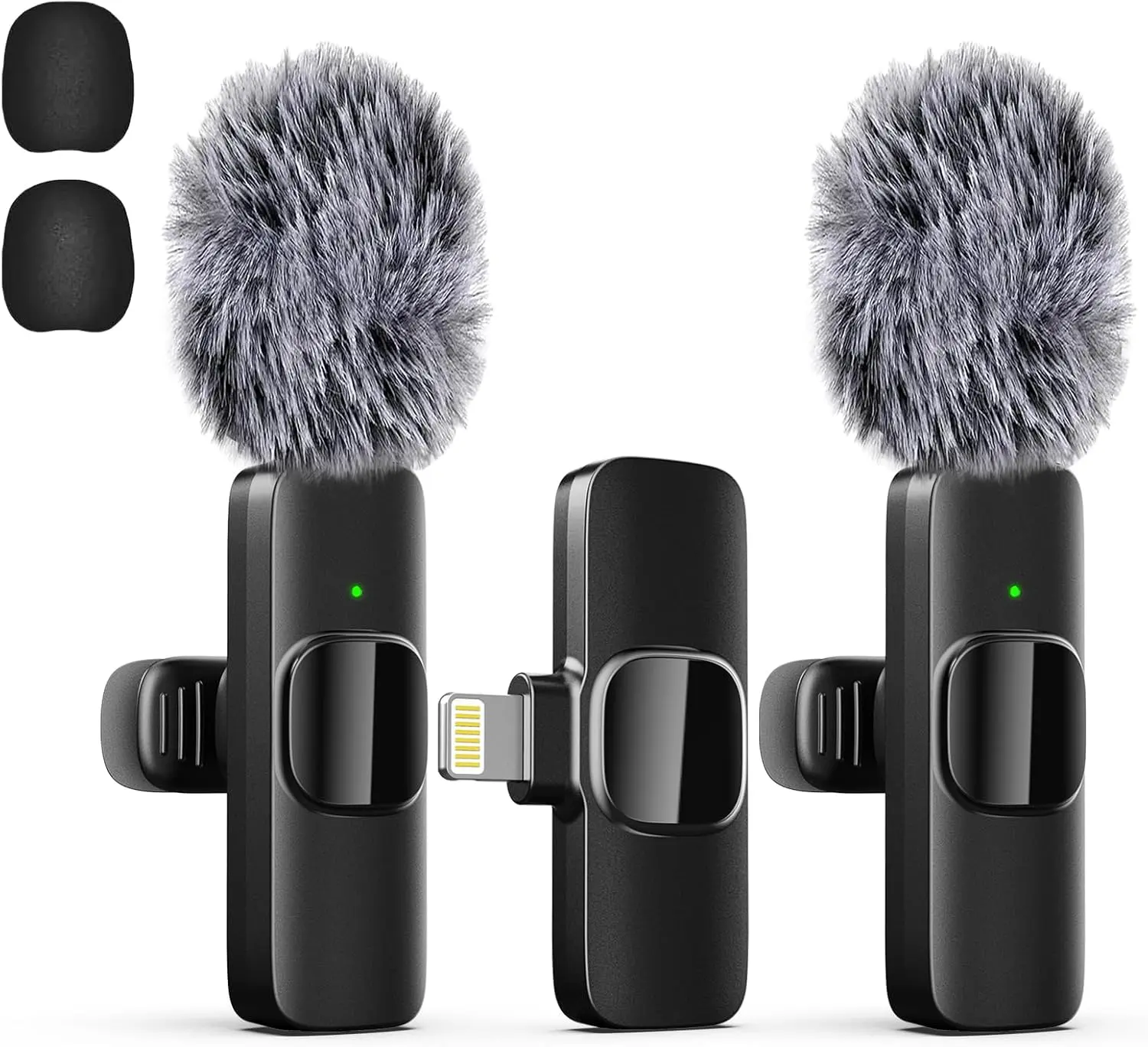 Wireless Mini Microphone for iPhone, Android Phone - Lavalier Lapel Mic for Audio Video Recording - Clip on Content Creator Microphones for YouTube Tiktok Podcast VloggingChristmas gifts， Halloween gifts， New Year gifts。