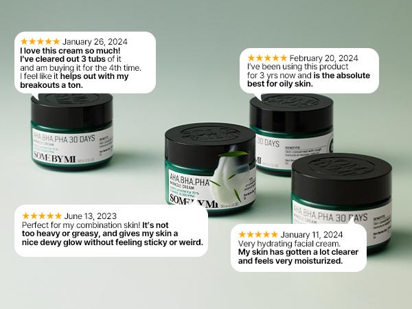 AHA BHA PHA 30 Days Miracle Cream - 2.02Oz, 60ml - Mild Exfoliating Korean Moisturizer for Skin Calming and Soothing - Korean skincare Lightweight Hydration Glow Hydration Gentle Moisturizing Firm Anti Aging