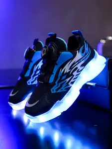 Light Up Shoes for Kids, Youth Shoes, Athletic Shoes, Lightweight Breathable, USB Rechargeable Sneakers with 7 Lighting Modes & Rotary Switch, Breathable Mesh & Memory Foam, Girls Boys Running, Workout Sneakers for Play, Sports, Gift for Summe