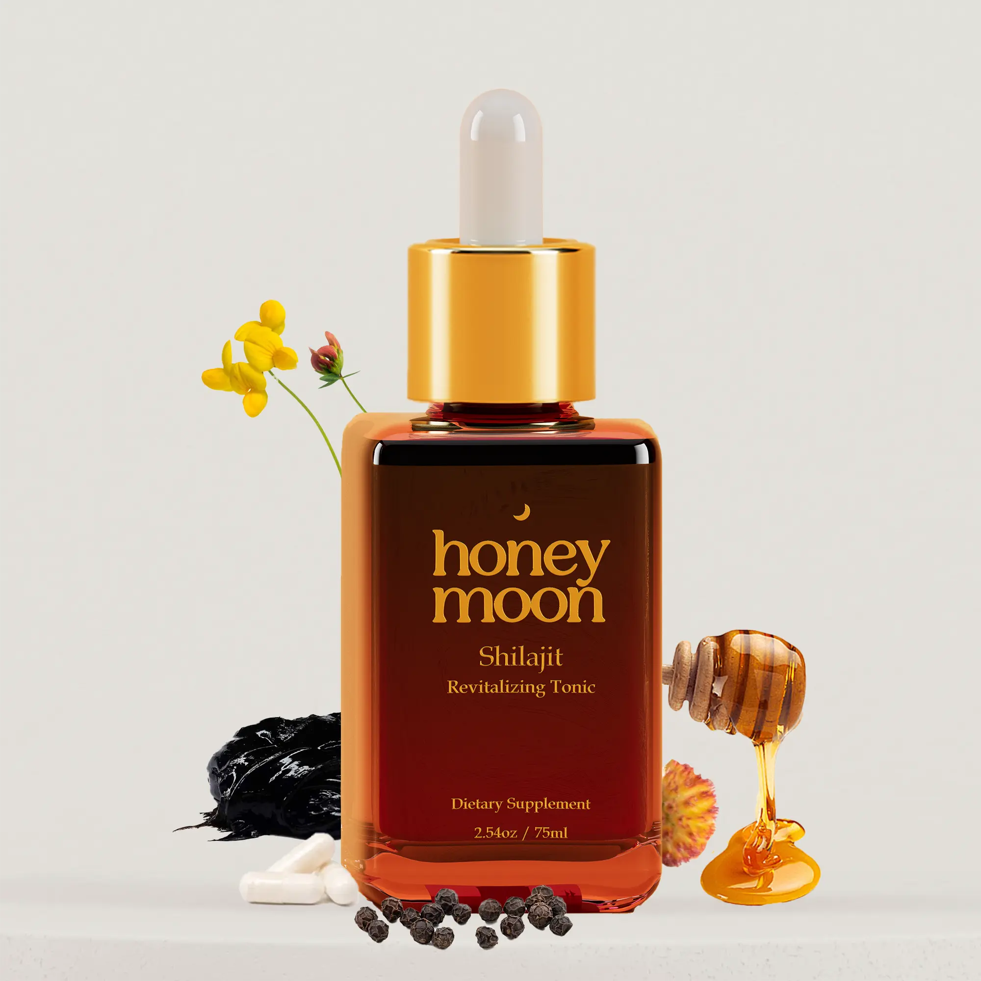 Honey Shilajit Drops for Natural Energy + Improved Mood