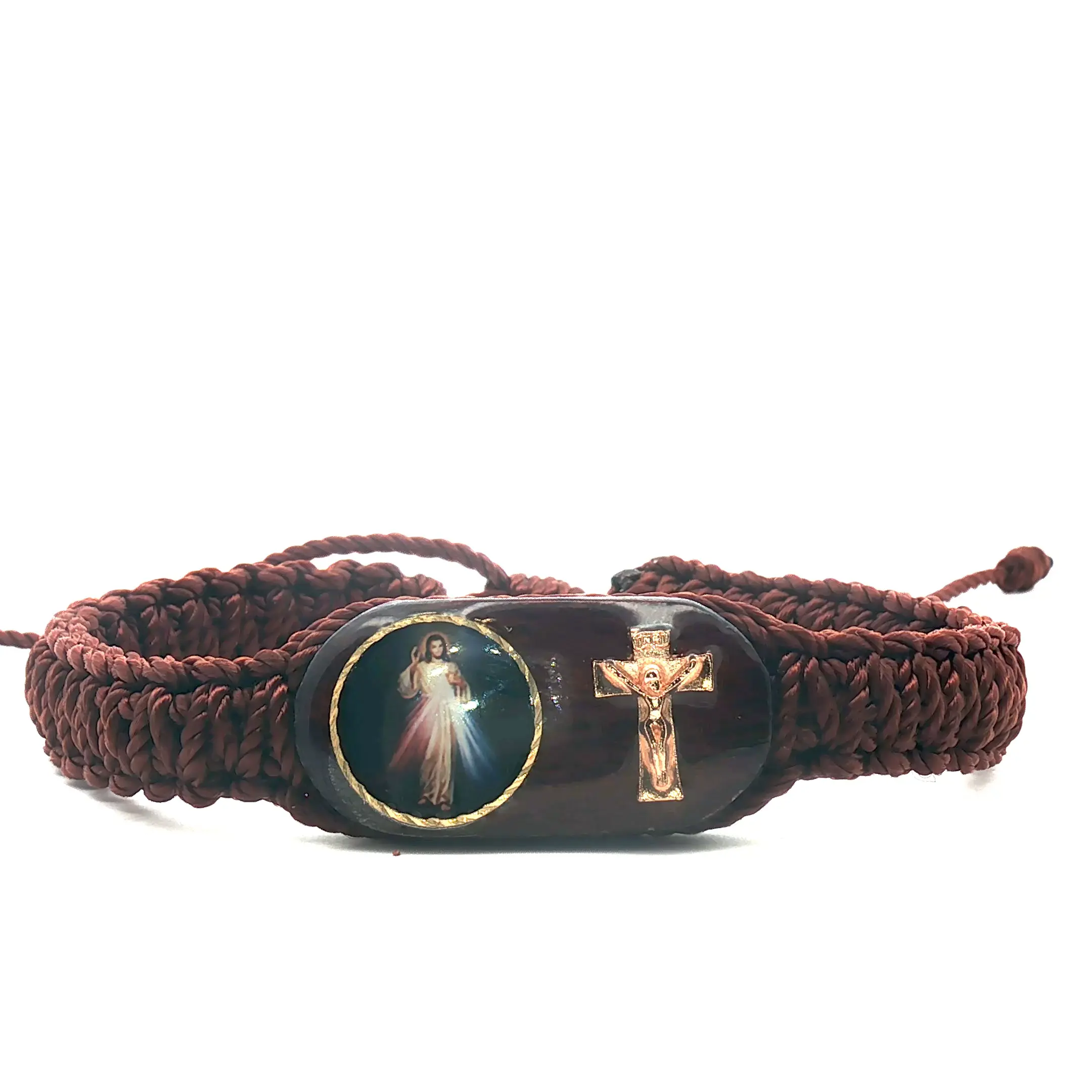 Divine Mercy Brown Handmade Bracelet