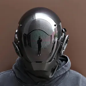 Black Cyberpunk Mask Cosplay Halloween Mechanical Cool Realistic CS Battle Props Party Handsome Funny Shooting Face Mask