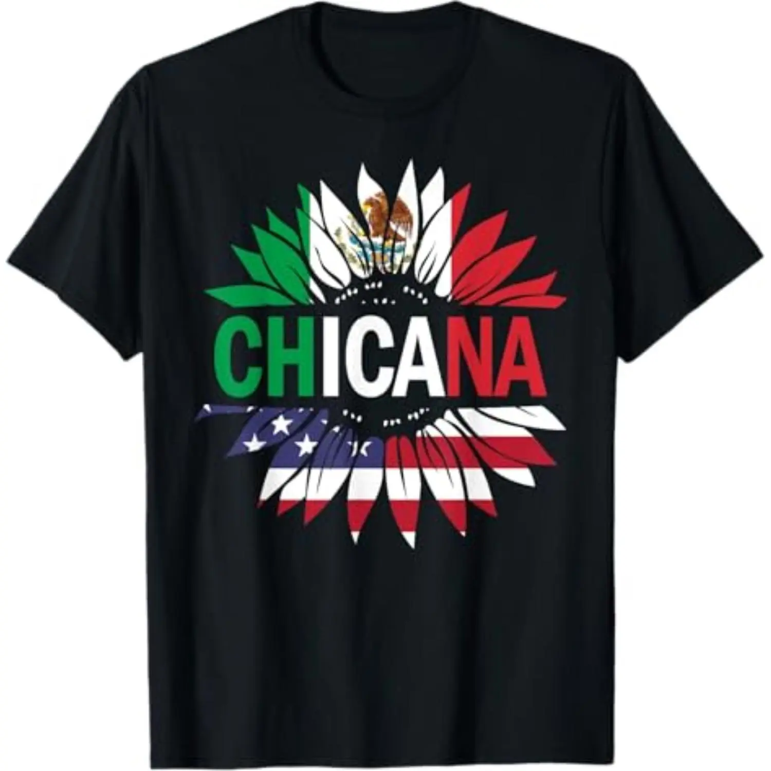 Chicana-Shirt Men Women  Girls Boys Mexican USA Flag T-Shirt