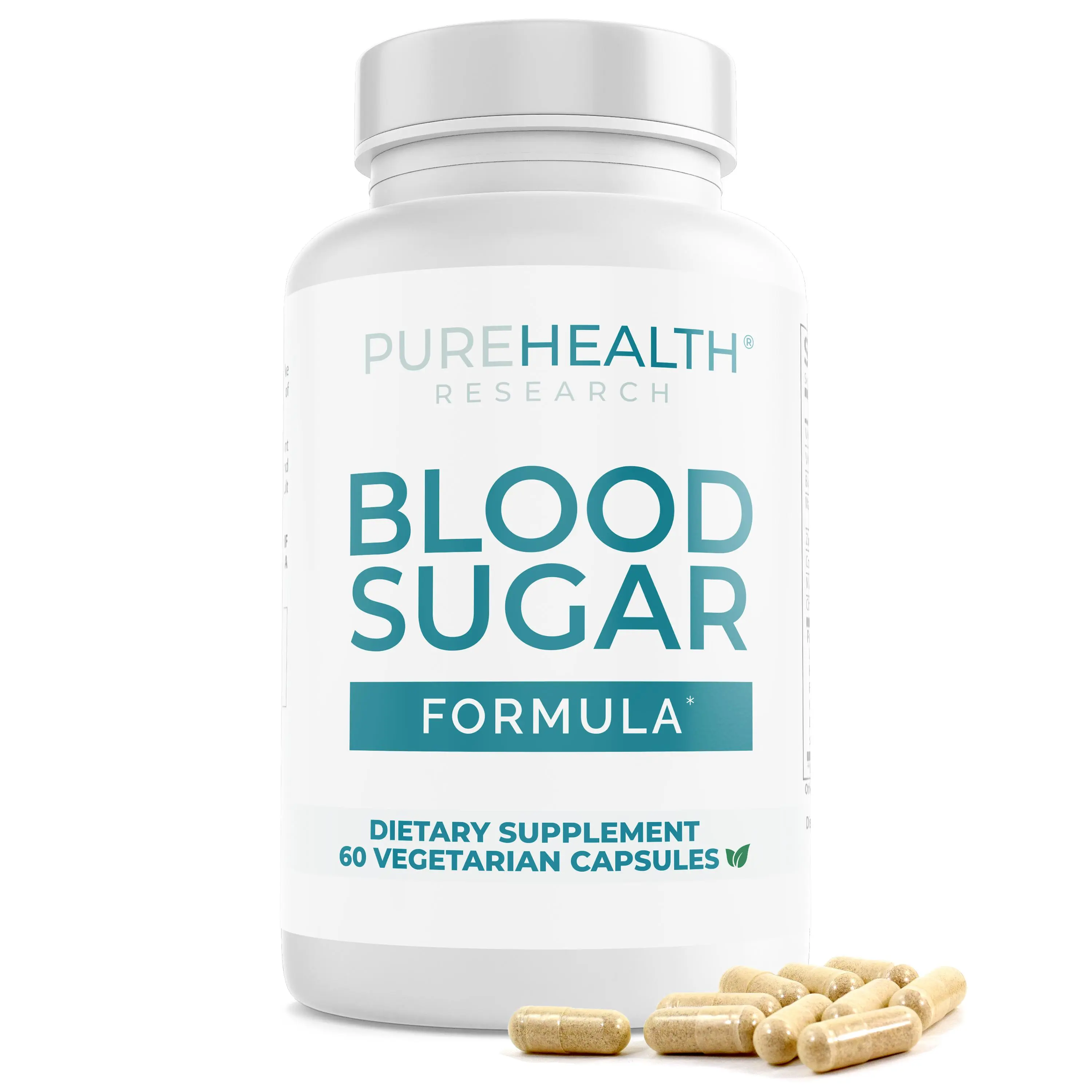 PureHealth Research Blood Sugar Healthcare Dietary Supplement Capsules - Supports Healthy Levels, Metabolism - All-Natural Formula with Cinnamon, Bitter Melon, Chromium, Mulberry, Alpha Lipoic Acid, Magnesium