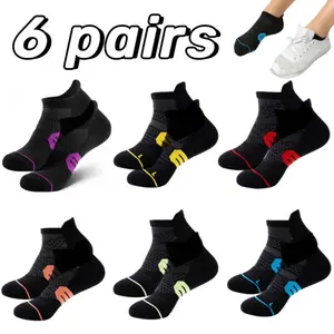 6 Pairs Women’s Breathable Compression Running Socks - Cushioned Ankle Support, Quick-Dry, outdoorfun