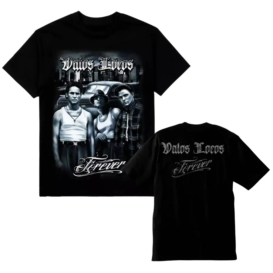 Vatos Locos Forever T-Shirt, Chicanos Clothing, Chicano Oufits, Cholo Clothes Unisex Classic Menswear Sport