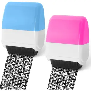 2 Pack Identity Theft Protection Roller Stamp, Confidential Blackout Stamp for Mail Address ID, Protect Personal Privacy & Security
