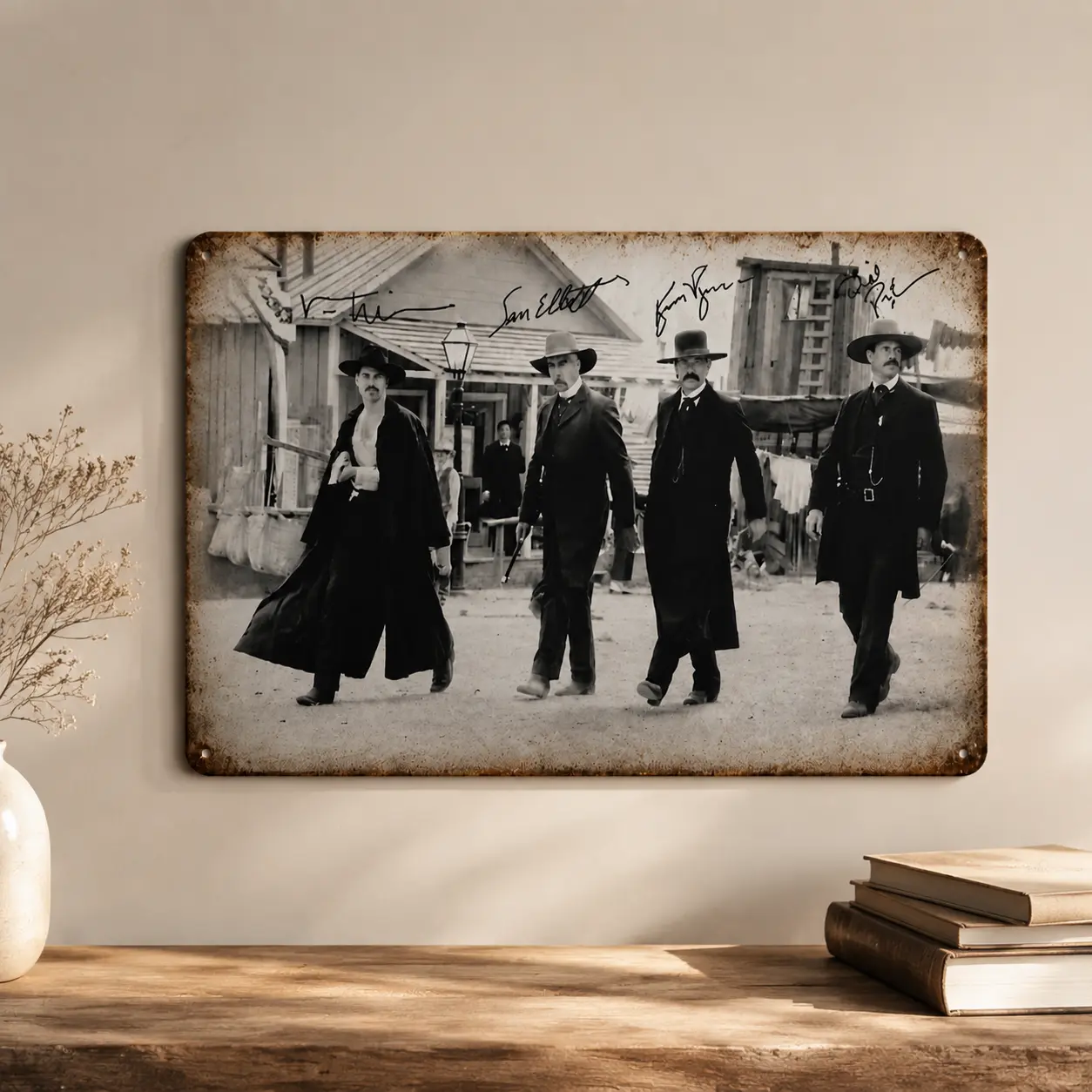 Tombstone Movie Vintage Western Metal Tin Sign - Doc Holliday "I'm Your Huckleberry Say When" Retro Cowboy Wall Decoration, Man Cave Plaque, Ideal Father's Day Gift for Movie Lover Dads