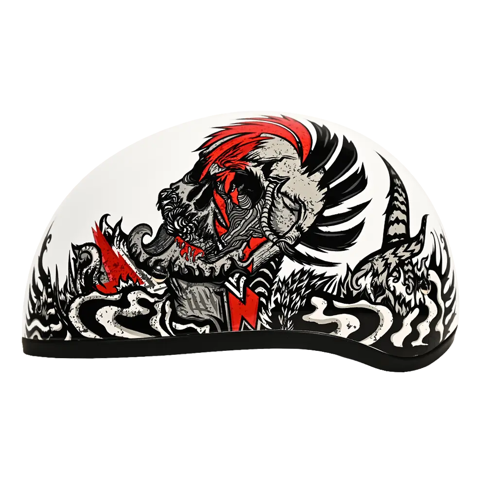 Daytona Skull Cap Rockin Reaper Half Face Motorcycle Helmet