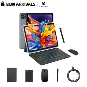 [New Arrivals] PRITOM 10.1-inch 128GB ROM 16(4+12)GB RAM Android 14 Tablet Set Dual Camera Bluetooth Keyboard Mouse Stylus 2.4G/5G WIFI Type-C Charging Large Storage Back-to-school Gifts&MothersDay Gifts
