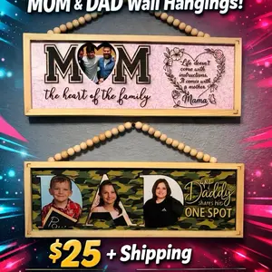 Custom Wood Picture Frame - MOM & DAD Wall Hangings - $25 + Shipping