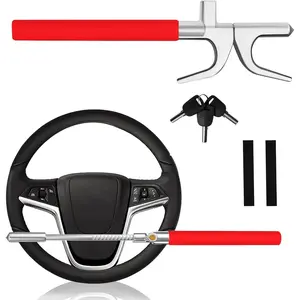Steering Wheel Lock Anti- Device, Steering Wheel Lock with Adjustable Features and Safety Hammer,Suitable for