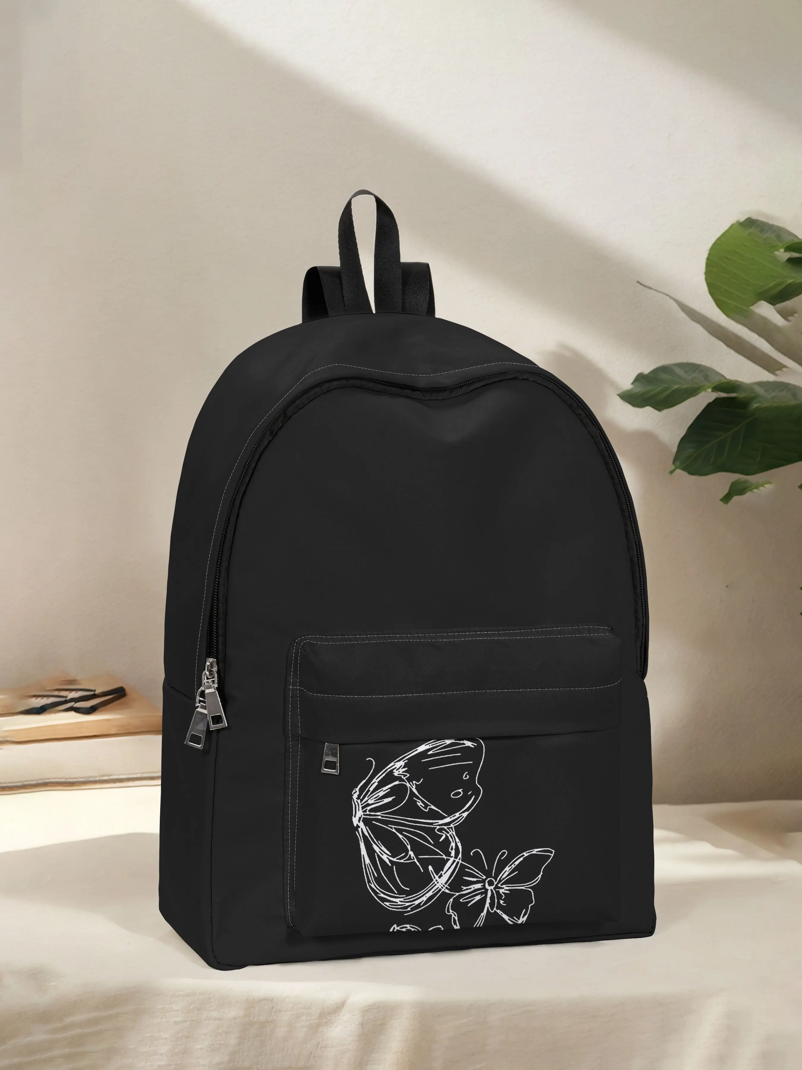 Fun Butterfly Print Backpack for Women, Stylish Casual Daypack with Spacious Storage, Perfect for School Travel & Business, Casual Printed Backpack, Stylish Daypacks