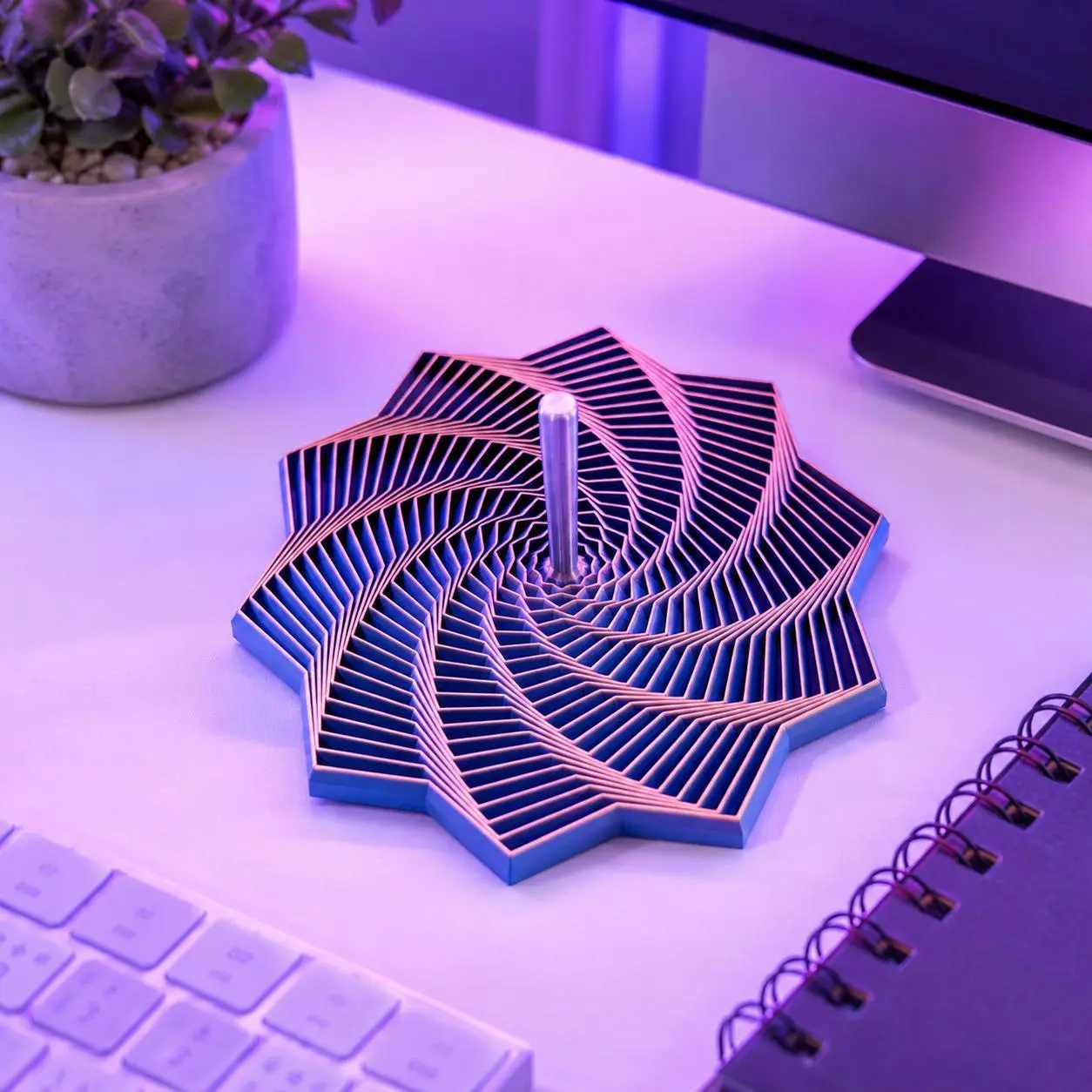 10 Point Spiral Star Fidget Toy –  Geometric Desk Spinner, Sensory Decor