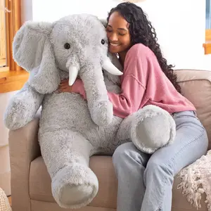 4 Foot Giant Elephant Stuffed Animal | Big Elephant Plush Toy for Kids and Adults | Perfect Easter Stuffed Elephant Gift | Cozy Emotional Support Plush | Crafted in the USA
