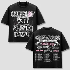$uicideboy$ T-Shirt, Grey Day 2026 North American Tour Tee, G59 Destroy Lonely Graphic Top, Vintage Washed Oversized Concert Shirt, Retro Hip Hop Rap Merch, Goth Streetwear, Men Women Short Sleeve Heavyweight Cotton Wear