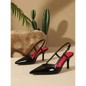 Women's Pointed Toe Stiletto Heels, Patent Leather Slip-On Shoes, Sexy Fashion High Heels for All Seasons, Comfortable Commuting FootwearRAIMENTRY