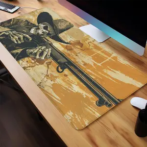 Skeleton Cowboy Pattern Extended Mouse Pad, 1 Count Rectangle Large Gaming Mouse Pad, Non-slip Personalized Mouse Pad for Home Office Desk, Office Desk Accessories, Gaming Desk Accessory, Halloween