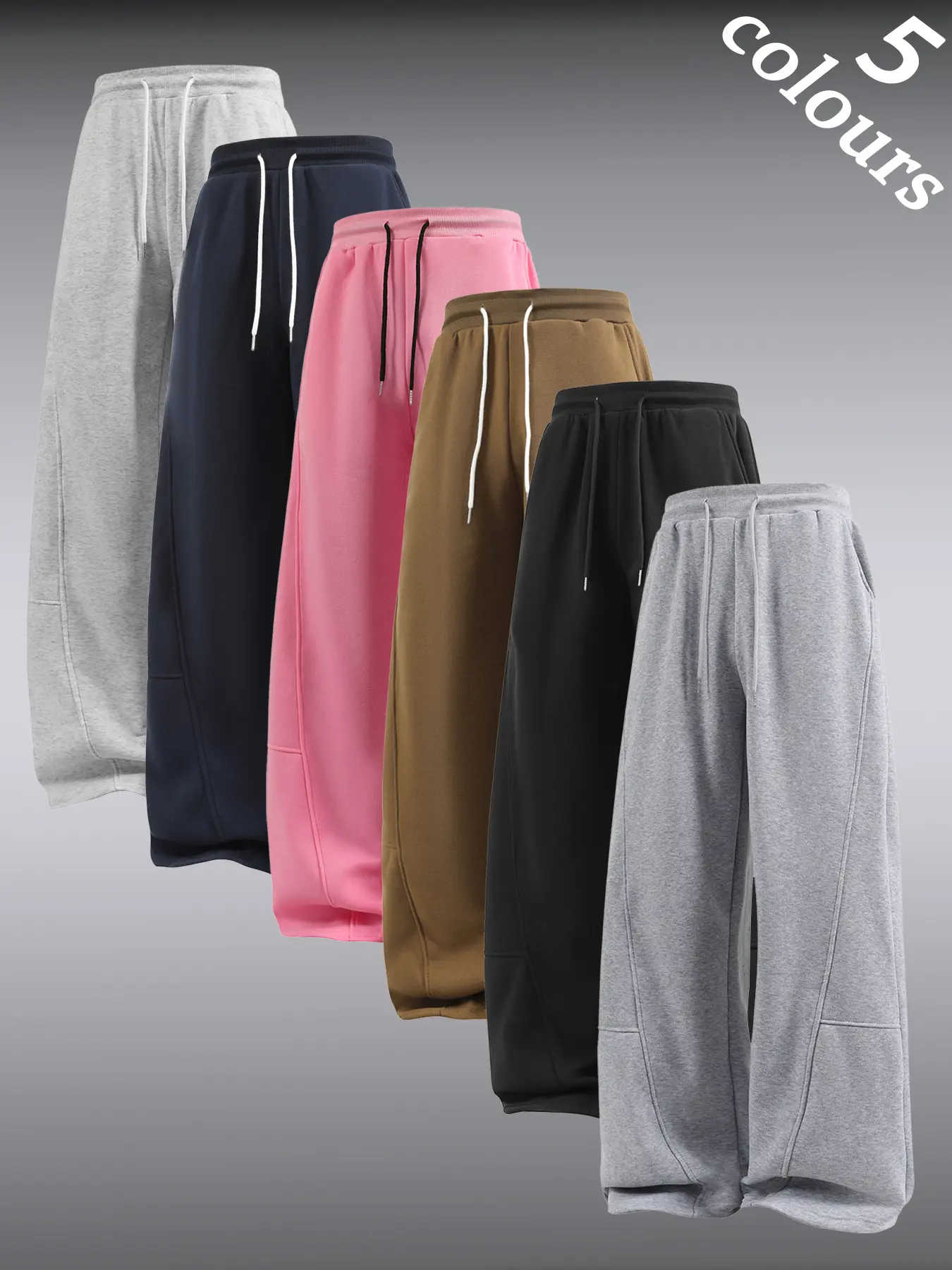 Men's Winter Warm Drawstring Baggy Sweatpants - Unisex Straight Wide-Leg Loose-Fit Casual Athletic Trousers with Pockets, Comfy Menswear Bottoms Essential, Streetwear Male Clothing,clothes for back to school,first day of school outfits
