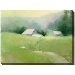 West of the Wind Outdoor Canvas Art Field of Gr een 40" x 30"