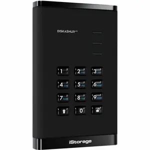 iStorage/Kanguru iStorage diskAshur3 5 TB Portable Hard Drive | Black | Incorporated Common Criteria EAL 5+ | PIN protected | AES 256-bit Full Disk Hardware