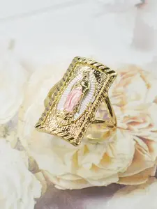 Vintage Saint Jude Guadalupe Virgin Mary Open Ring, Daily Party Wear, Religious Catholic Faith Jewelry, Holiday Gift, Anniversary Ring, Inspirational Jewelry