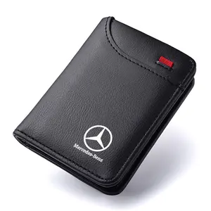 Leather Men Wallet Gift Coin ID Cash Credit Card Holder Purses For Mercedes Benz W203 W204 W205 W176 W16 W177 W247 Accessories