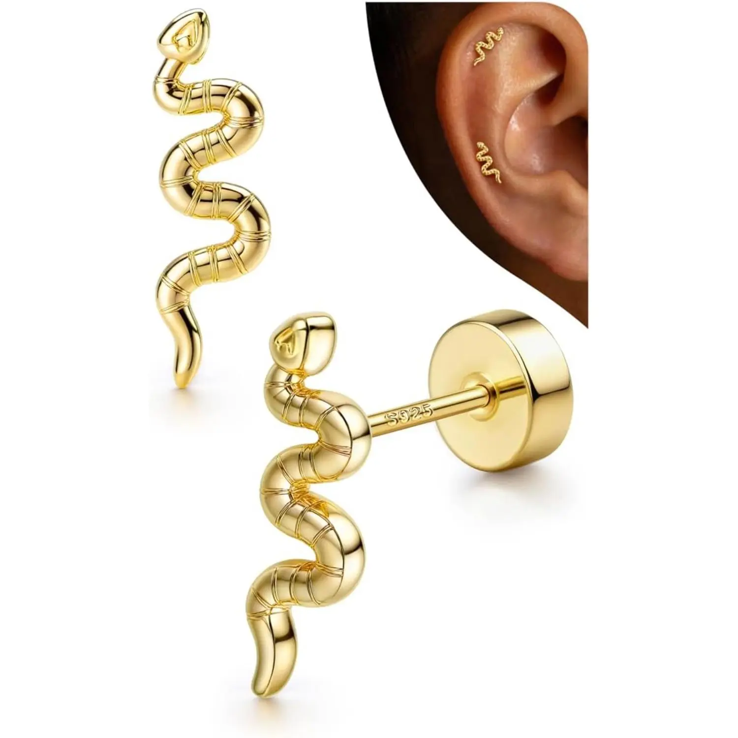 14K Gold Plated-Snake